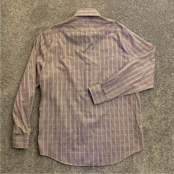 Michael Kors Mens Slim Fit Non Iron Button Up Long Sleeves Plaid Shirt Size 15.5 - Picture 4 of 9